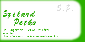 szilard petko business card