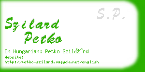 szilard petko business card